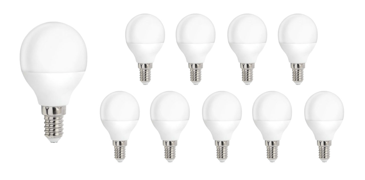 Multipakke 10 styk - E14 WiFi LED-pære - 5W erstatter 40W - 2700K/6500K - Styring med app for Android og iOS