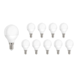 Multipakke 10 styk - E14 WiFi LED-pære - 5W erstatter 40W - 2700K/6500K - Styring med app for Android og iOS Multipakke 10 styk - E14 WiFi LED-pære - 5W erstatter 40W - 2700K/6500K - Styring med app for Android og iOS