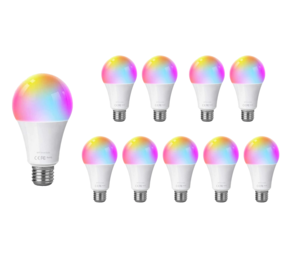 Multipakke 10 styk - E27 WiFi LED-pære - 9W erstatter 85W - RGB+CCT alle lystemperature - Styring med app for Android og iOS Multipakke 10 styk - E27 WiFi LED-pære - 9W erstatter 85W - RGB+CCT alle lystemperature - Styring med app for Android og iOS