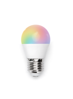 AigoSmart WiFi LED-lampe - E27 7W G45 - RGB+CCT alle lysfarver - Styring med app for Android og iOS