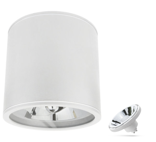 Spectrum WiFi LED AR111 GU10 loftspot hvid  metal rund IP20 - CCT (3000K-6500K) - Styring via appen