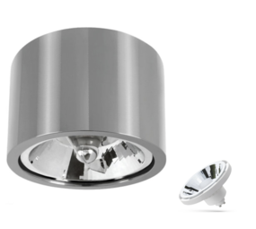 Spectrum WiFi LED AR111 GU10 loftspot sølv metal rund IP20 - CCT (3000K-6500K) - Styring via appen