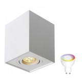 Spectrum WiFi LED loftspot - Kube firkantet - Hvid - med GU10 fatning - vipbar - Styring via app Spectrum WiFi LED loftspot - Kube firkantet - Hvid - med GU10 fatning - vipbar - Styring via app