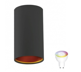 Spectrum WiFi LED loftspot Chloe - Mat sort guld - Styring med app for Android og iOS Spectrum WiFi LED loftspot Chloe - Mat sort guld - Styring med app for Android og iOS