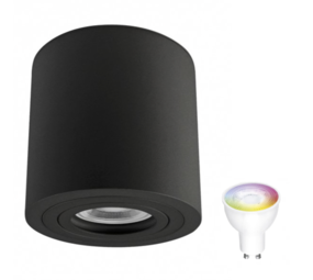 Spectrum WiFi LED loftspot IP65 - Rør rund Sort - med GU10 fatning - Styring med app for Android og iOS Spectrum WiFi LED loftspot IP65 - Rør rund Sort - med GU10 fatning - Styring med app for Android og iOS