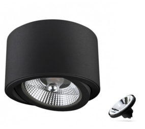 Spectrum WiFi LED loftspot - AR111 GU10 230V - Matt Sort rund - CCT (3000K-6500K) - Styring med app for Android og iOS Spectrum WiFi LED loftspot - AR111 GU10 230V - Matt Sort rund - CCT (3000K-6500K) - Styring med app for Android og iOS