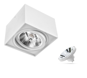 Spectrum WiFi LED AR111 GU10 loftspot - 230V - Mat hvid firkantet - CCT (3000K-6500K) - Styring med app for Android og iOS Spectrum WiFi LED AR111 GU10 loftspot - 230V - Mat hvid firkantet - CCT (3000K-6500K) - Styring med app for Android og iOS