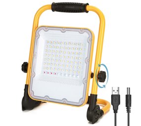 Aigostar LED-arbejdslampe genopladelig IP65 - 50W 1400 Lumen - 6500K Kold hvidt - Op til 12 timers brug