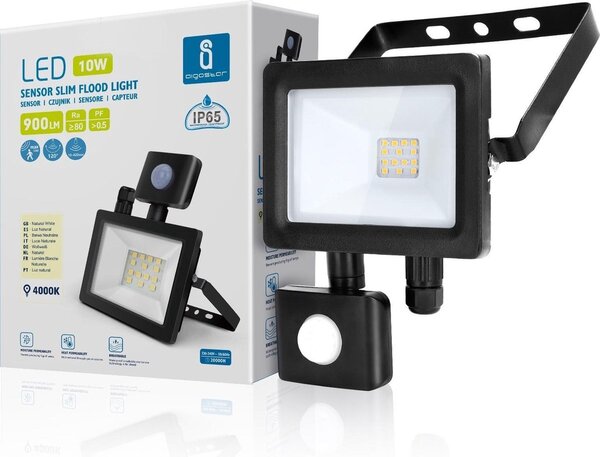 Modee Lighting LED-projetørlampe med sensor IP65 - 10W 900 Lumen - 4000K hvidt lys - 1 års garanti Modee Lighting LED-projetørlampe med sensor IP65 - 10W 900 Lumen - 4000K hvidt lys - 1 års garanti