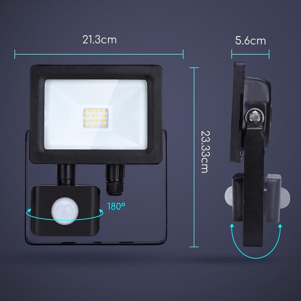 Modee Lighting LED-projetørlampe med sensor IP65 - 10W 900 Lumen - 4000K hvidt lys - 1 års garanti Modee Lighting LED-projetørlampe med sensor IP65 - 10W 900 Lumen - 4000K hvidt lys - 1 års garanti