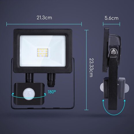 Modee Lighting LED-projetørlampe med sensor IP65 - 10W 900 Lumen - 4000K hvidt lys - 1 års garanti Modee Lighting LED-projetørlampe med sensor IP65 - 10W 900 Lumen - 4000K hvidt lys - 1 års garanti