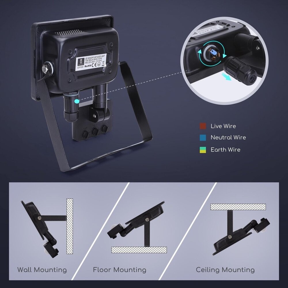 Modee Lighting LED-projetørlampe med sensor IP65 - 10W 900 Lumen - 4000K hvidt lys - 1 års garanti Modee Lighting LED-projetørlampe med sensor IP65 - 10W 900 Lumen - 4000K hvidt lys - 1 års garanti