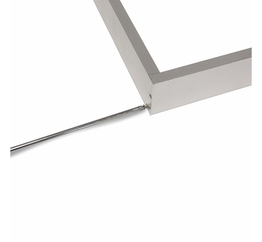 LED panel overflademonteret aluminium - Sølv - 120x60cm rammesystem - 5cm høj inkl. skruer
