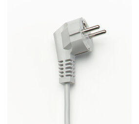 Tilslutningskabel halogenfri med vinkelstik - H05Z1Z1-F - 3x 0,75mm2 - 3m - hvid Tilslutningskabel halogenfri med vinkelstik - H05Z1Z1-F - 3x 0,75mm2 - 3m - hvid