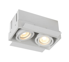 Lucide LED indbygningsspot hvid TRIMLØS - 2x GU10 fatning - 230V maks, 2x 50W Lucide LED indbygningsspot hvid TRIMLØS - 2x GU10 fatning - 230V maks, 2x 50W
