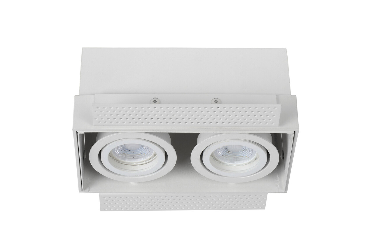 Lucide LED indbygningsspot hvid TRIMLØS - 2x GU10 fatning - 230V maks. 2x 50W Lucide LED indbygningsspot hvid TRIMLØS - 2x GU10 fatning - 230V maks. 2x 50W