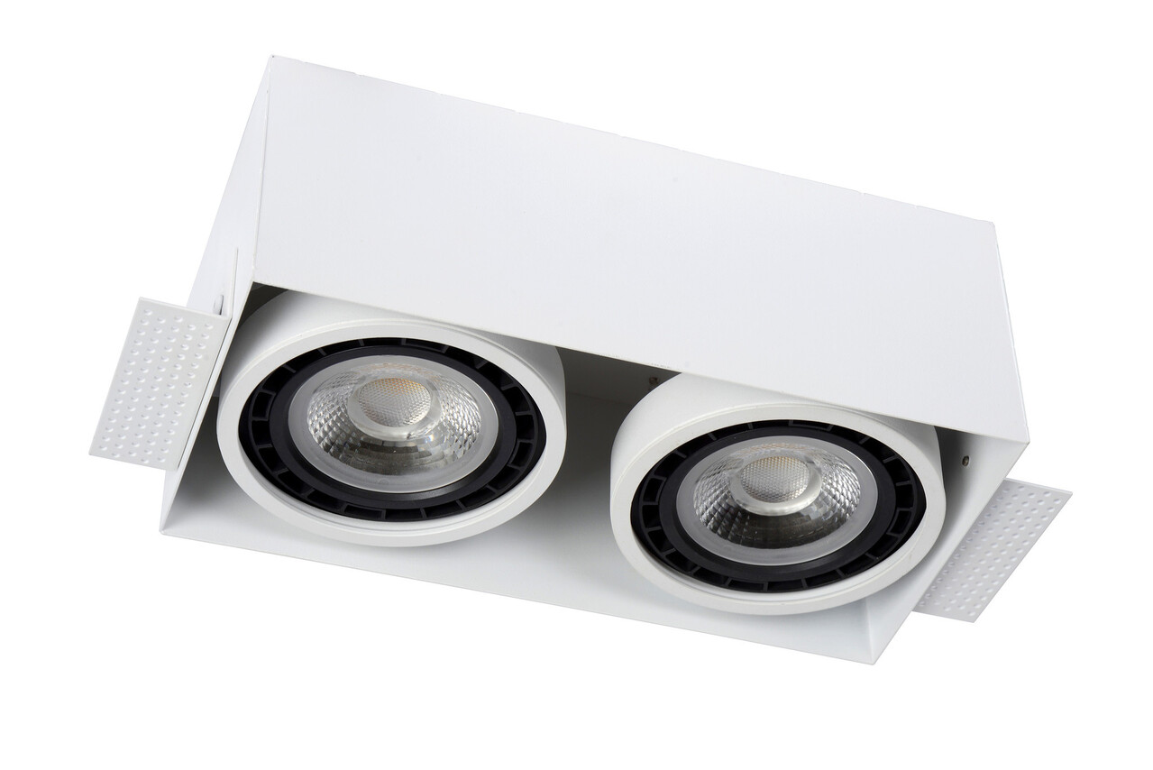 Lucide LED AR111 GU10  forsænket spot hvid TRIMLESS - 2 x GU10 fatning- 230V maks. 2x 50W