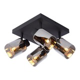 Lucide LED E14 Loftsspot ALION sort - Firedobbelt til 4 LED E14 spots