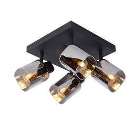 Lucide LED E14 Loftsspot ALION sort - Firedobbelt til 4 LED E14 spots