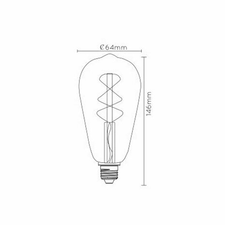 Lucide LED glødelampe dæmpbar - E27 ST64 5W 2200K - Amber
