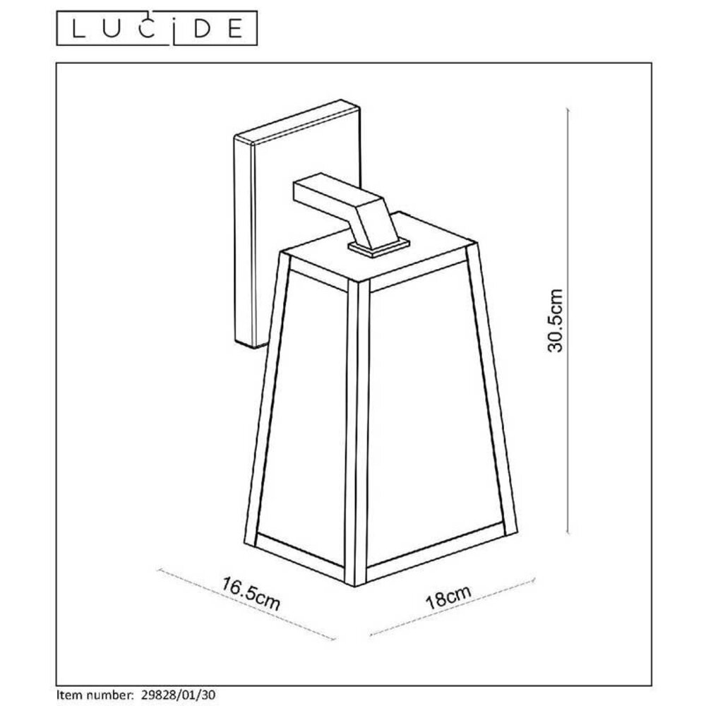 Lucide LED Væglampe MAT LOCK - 1x E27 armatur - IP23 Lucide LED Væglampe MAT LOCK - 1x E27 armatur - IP23