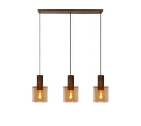Lucide LED pendellampe TOLEDO kobber - 3x E27 armatur - Amber Lucide LED pendellampe TOLEDO kobber - 3x E27 armatur - Amber