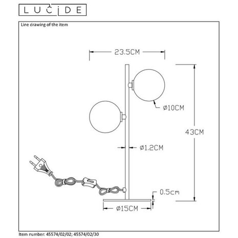 Lucide LED Bordlampe TYCHO sort - 2x G9 armatur - Røget Glas Lucide LED Bordlampe TYCHO sort - 2x G9 armatur - Røget Glas
