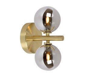 Lucide LED Væglampe TYCHO mat guld - 2x G9 armatur - røget glas Lucide LED Væglampe TYCHO mat guld - 2x G9 armatur - røget glas