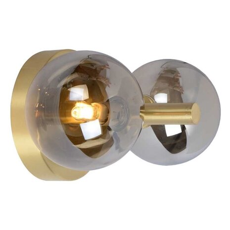 Lucide LED Væglampe TYCHO mat guld - 2x G9 armatur - røget glas Lucide LED Væglampe TYCHO mat guld - 2x G9 armatur - røget glas