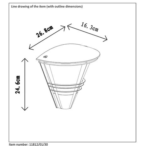 Lucide LED Væglampe LIVIA sort - 1x E27 armatur - IP44