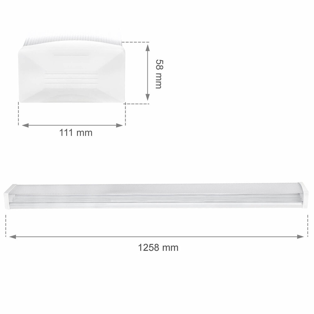 Spectrum LED-armatur Prisme 120 cm IP44 40W erstatter 400W 4000K Neutral hvid - 5 års garanti Spectrum LED-armatur Prisme 120 cm IP44 40W erstatter 400W 4000K Neutral hvid - 5 års garanti