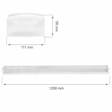 Spectrum LED-armatur Prisme 120 cm IP44 40W erstatter 400W 4000K Neutral hvid - 5 års garanti Spectrum LED-armatur Prisme 120 cm IP44 40W erstatter 400W 4000K Neutral hvid - 5 års garanti