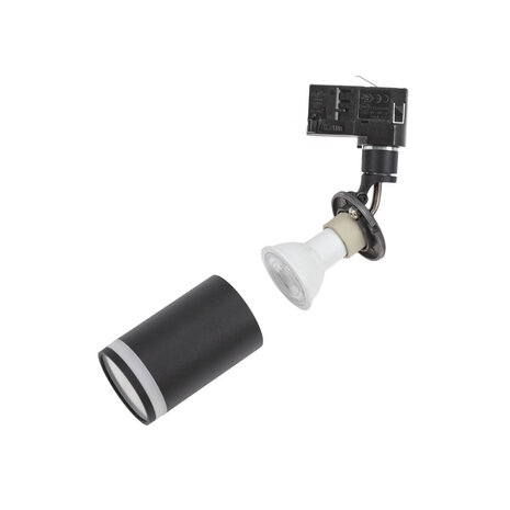 LED sporspot mini sort med opal ring - 3-Phase universal - GU10 tilslutning LED sporspot mini sort med opal ring - 3-Phase universal - GU10 tilslutning