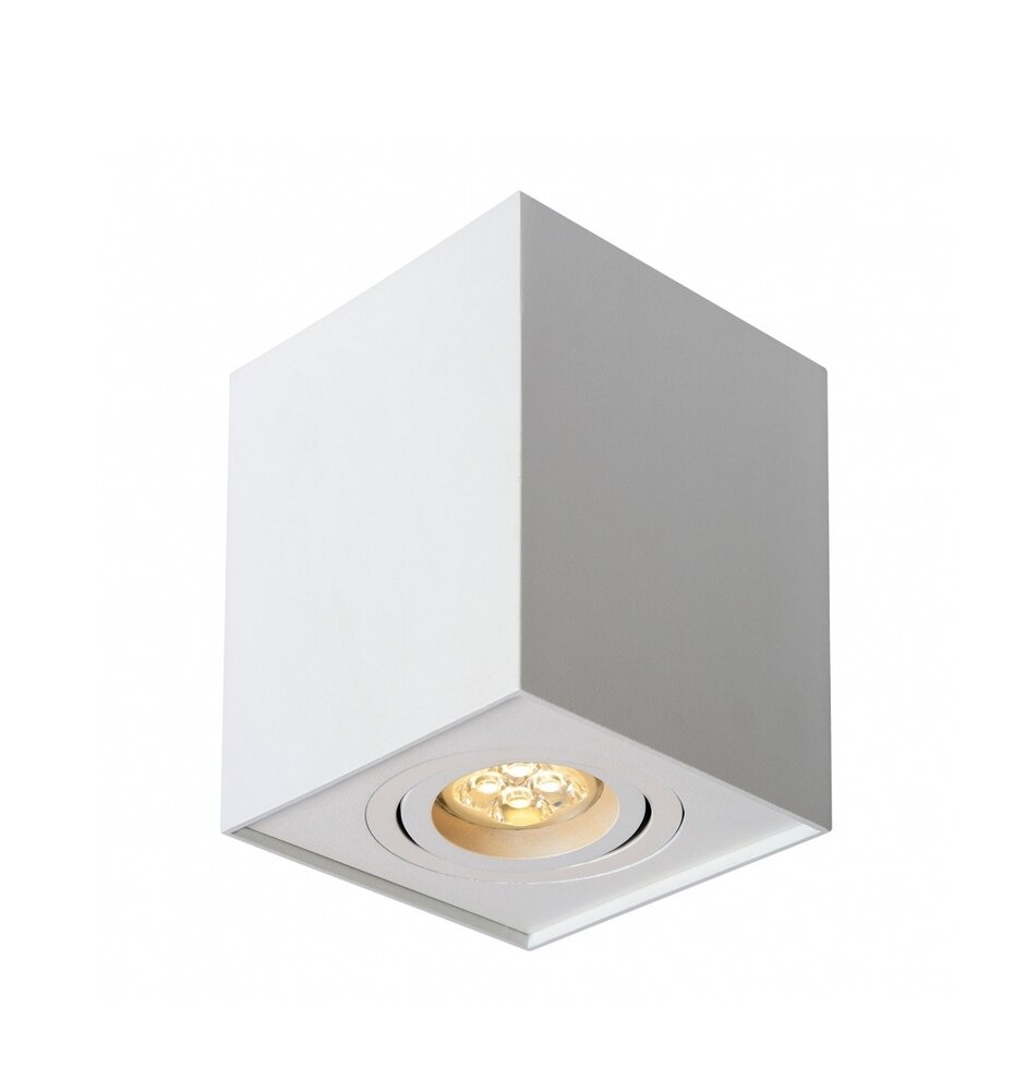 LED loftspot - Kube firkantet - Hvid - med GU10 fatning - vipbar - ekskl. LED spot LED loftspot - Kube firkantet - Hvid - med GU10 fatning - vipbar - ekskl. LED spot