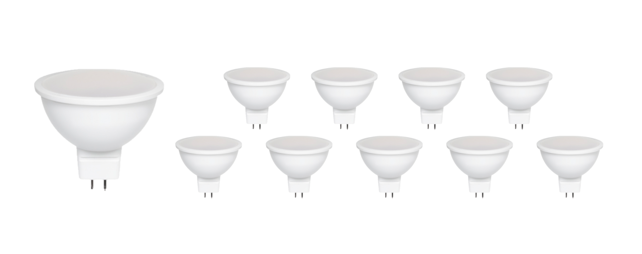 Multipakke 10 styk - GU5.3 LED spots - 6W erstatter 30W-60W - Valgfri lystemperatur