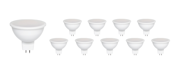 Multipakke 10 styk - GU5.3 LED spots - 6W erstatter 30W-60W - Valgfri lystemperatur