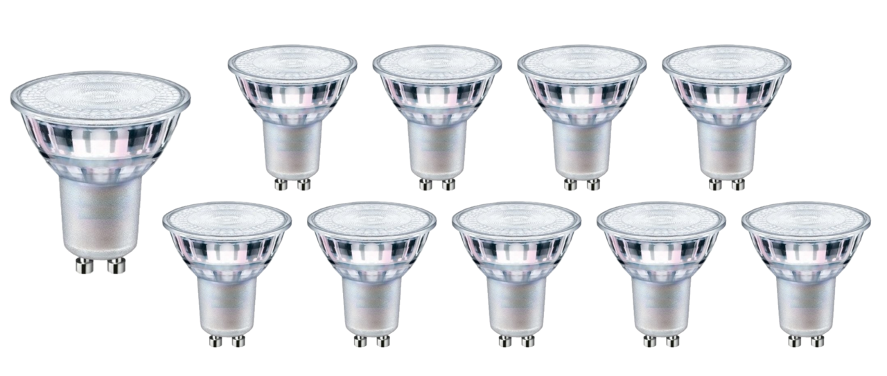 Multipakke 10 styk - GU10 LED spot - 1W erstatter 10W - 2700K Varm hvid - 36° lysfordeling Multipakke 10 styk - GU10 LED spot - 1W erstatter 10W - 2700K Varm hvid - 36° lysfordeling