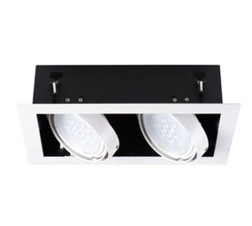 Kanlux LED AR111 GU10  forsænket spot hvid firkant - til 2 LED spots Kanlux LED AR111 GU10  forsænket spot hvid firkant - til 2 LED spots