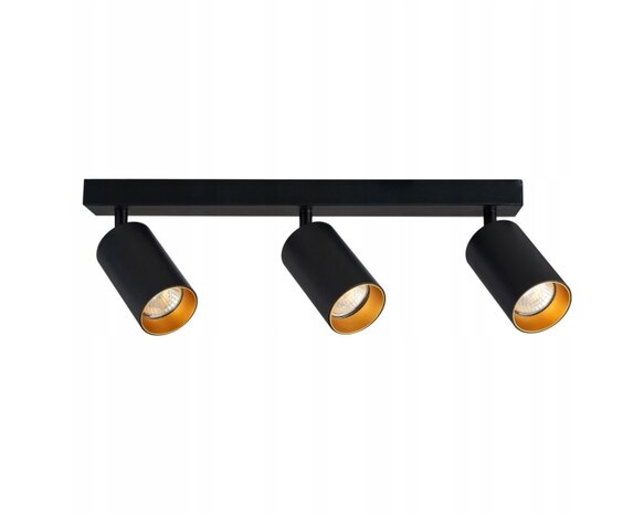 LED loftspot matsort - 3 justerbare spots - GU10 fatning LED loftspot matsort - 3 justerbare spots - GU10 fatning