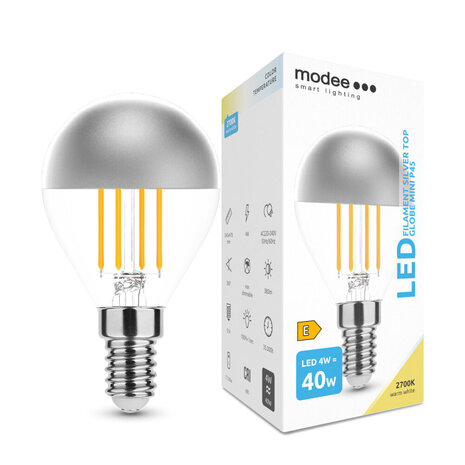 Modee Lighting LED filament kop spejllampe - E14 P45 4W - 2700K Varm hvid