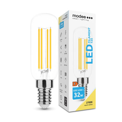 Modee Lighting LED glødepære - E14 T25 3,5W - 2700K Varm hvid