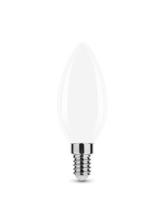 Modee Lighting LED glødelampe - E14 C35 7W - 4000K klart hvidt lys - Hvid Matteret Glas