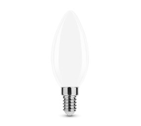 Modee Lighting LED glødelampe - E14 C35 7W - 4000K Neutral hvid - Hvid Matteret Glas
