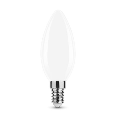 Modee Lighting LED glødelampe - E14 C35 7W - 4000K Neutral hvid - Hvid Matteret Glas