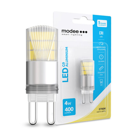 Modee Lighting LED G9 - 4.2 W 470lm - 2700K Varm hvid Modee Lighting LED G9 - 4.2 W 470lm - 2700K Varm hvid