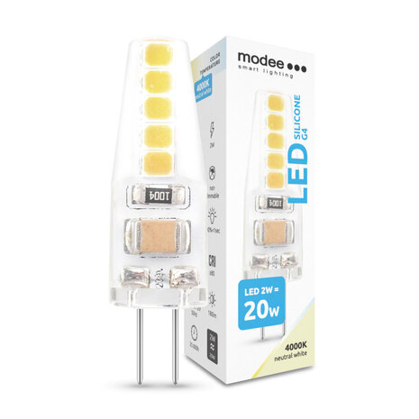 Modee Lighting LED G4 - 2W 180lm - 4000K Neutral hvid - 12V AC/DC