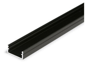 Aluminiumsprofil sort - 16*9,8*1000 mm - U-profil Flad Aluminiumsprofil sort - 16*9,8*1000 mm - U-profil Flad