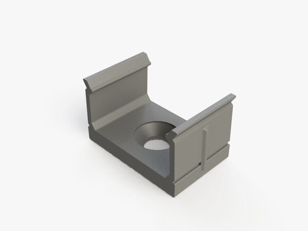 Monteringsbeslag til Alu profil 1000*9*12mm - flad - grå - sæt med 2 inkl. skruer Monteringsbeslag til Alu profil 1000*9*12mm - flad - grå - sæt med 2 inkl. skruer