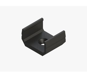 Monteringsbeslag til Alu profil 1000*9*12mm - flad - sort - sæt med 2 inkl. skruer Monteringsbeslag til Alu profil 1000*9*12mm - flad - sort - sæt med 2 inkl. skruer