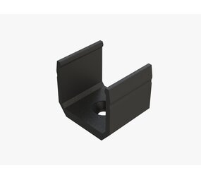 Monteringsbeslag til Alu profil 1000*16*12mm - dyb - sort - sæt med 2 inkl. skruer